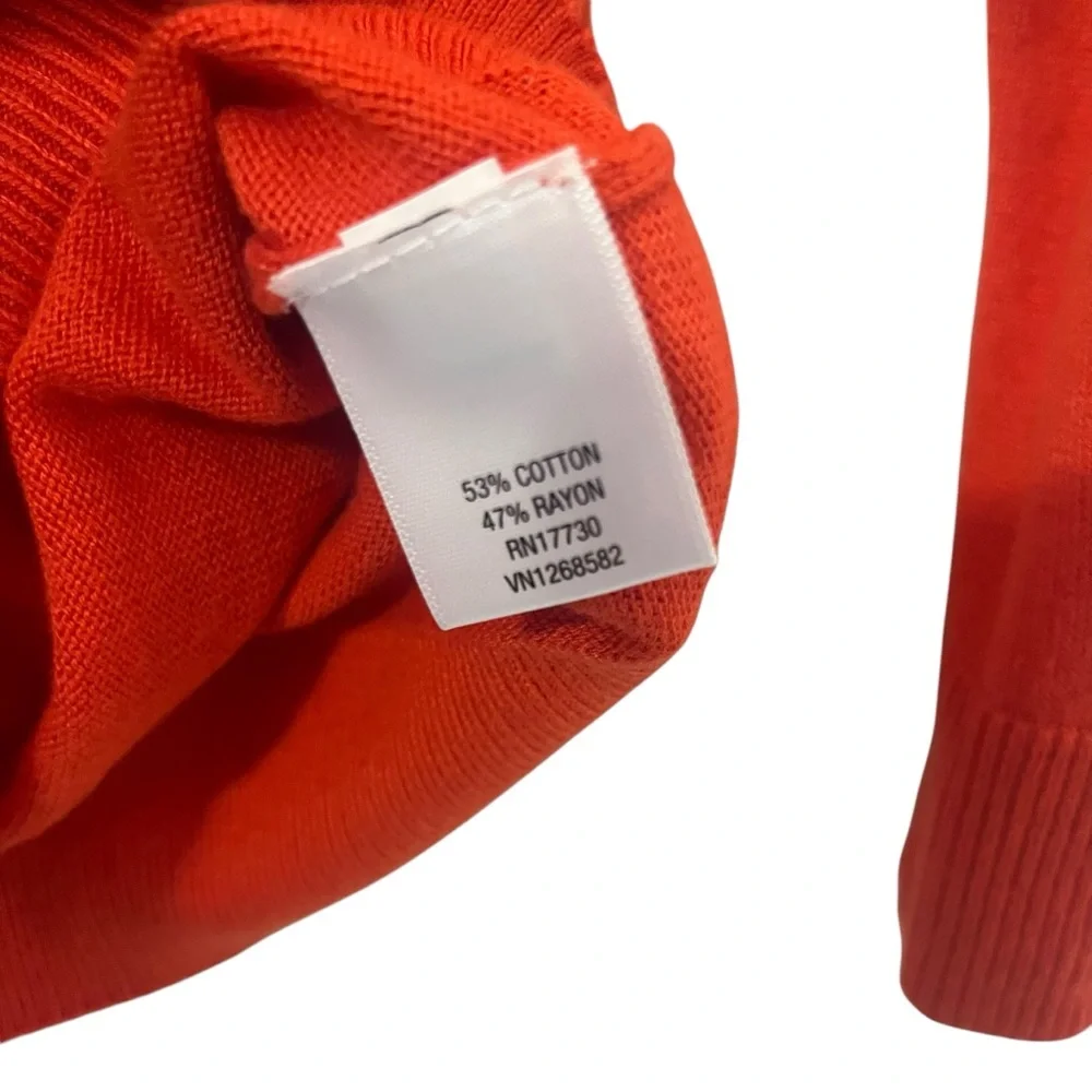 Merona 2010 red/orange beaded button up cardigan sweater size medium long sleeve